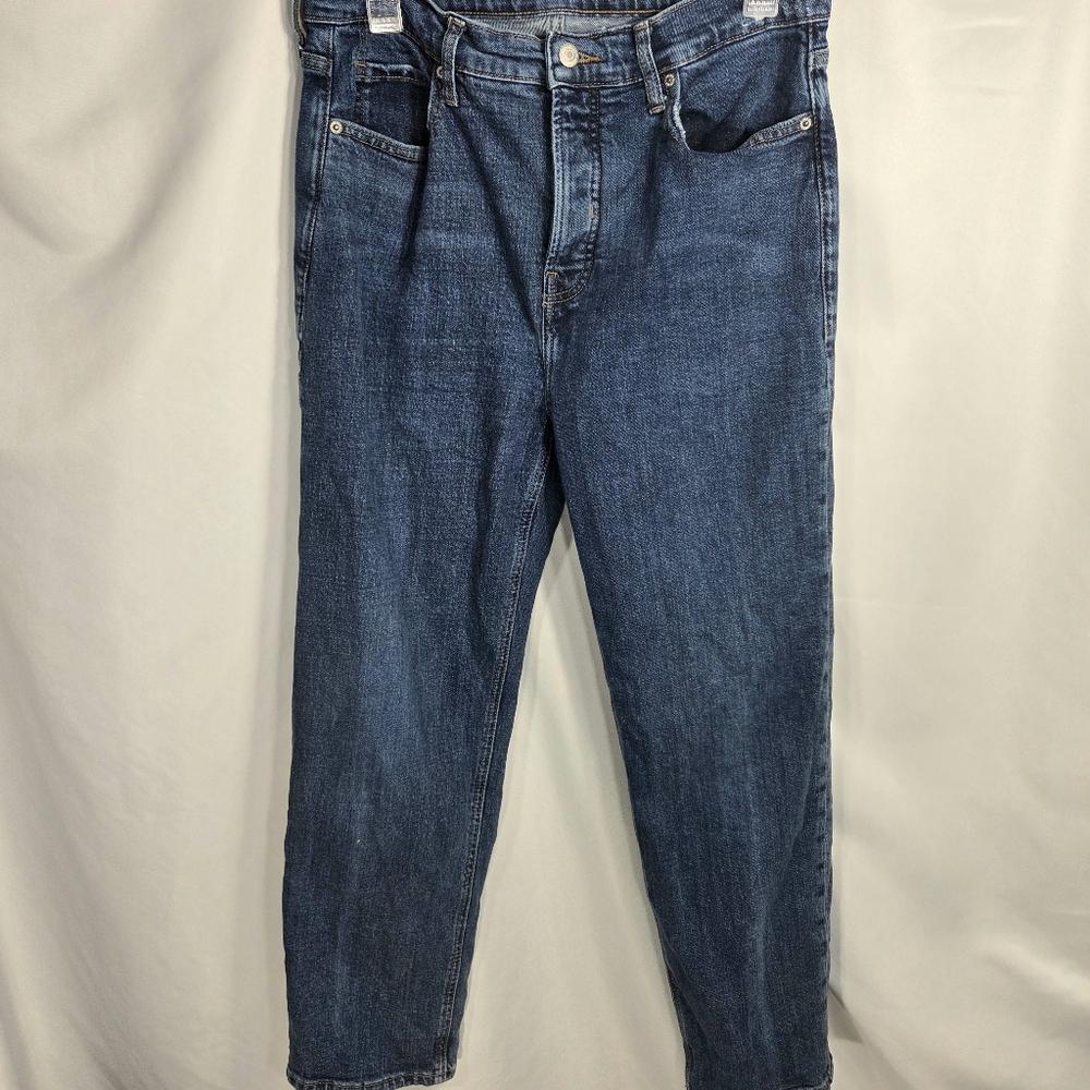 Old Navy Extra High-Rise Sky-Hi Straight Secret Slim Pockets Blue Jeans Size 10